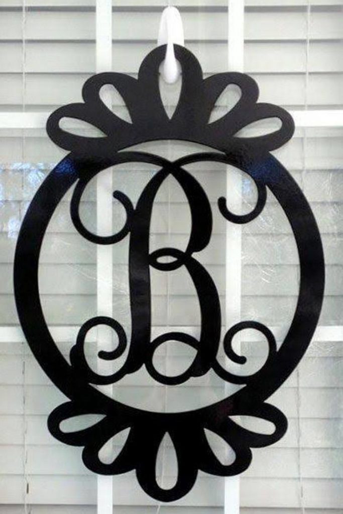 Picture of a monogram door hanger